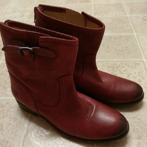 Frye red leather boots